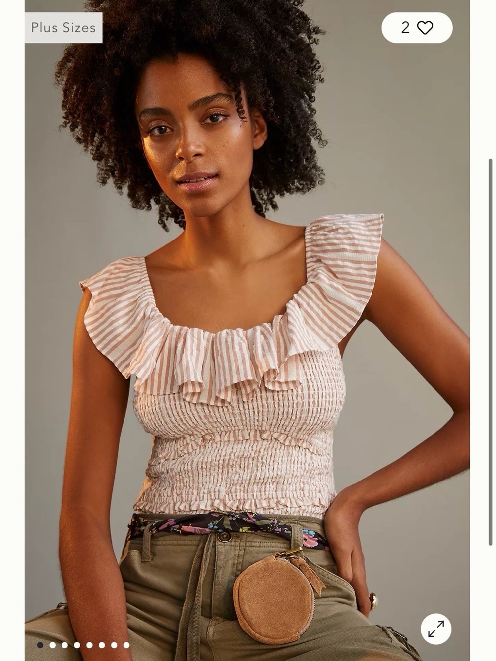 Anthropologie Ruffle Smocked Blouse Size XS
